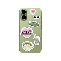 matcha girlie A5 sticker sheet