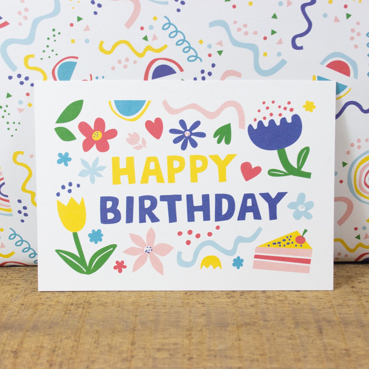 Postkarte "Happy Birthday" aus Recyclingpapier
