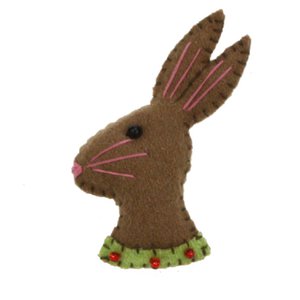 Brosche Hase braun, Filz 5x1x7cm