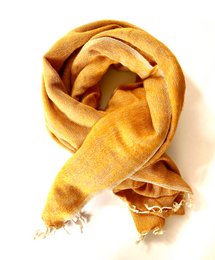Red handwoven yak wool scarf, 190x75 cm in size.