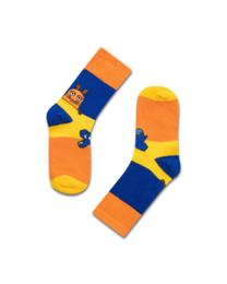 koaa – Souris & Éléphant « Color Block » – Chaussettes bleu/jaune/orange