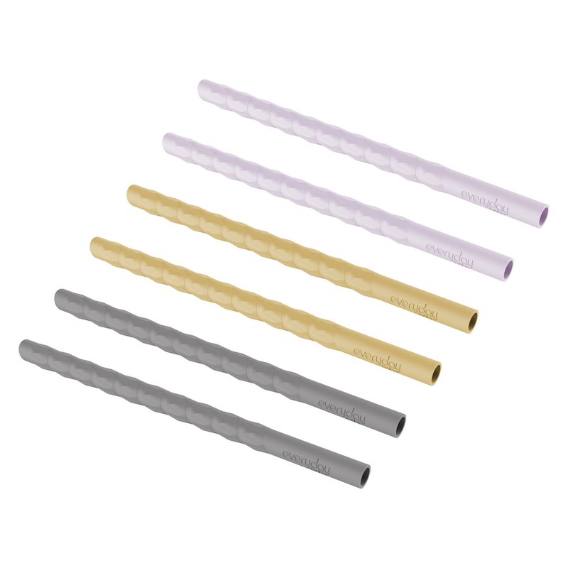 SILICONE RIETJE MIX LILA/GRIJS/GEEL