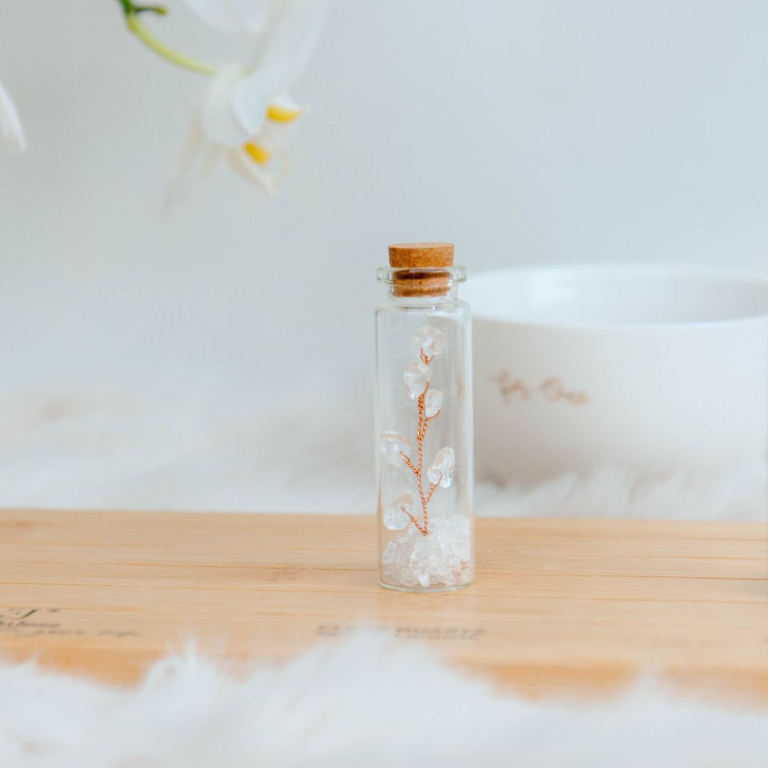 Wish bottle spiritual growth card clear quartz