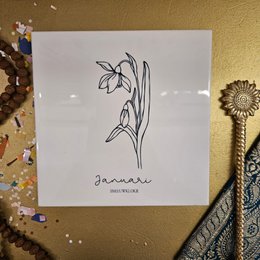 Geburts-Blumenfliese | Januar