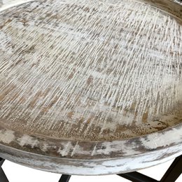 Side table Ø46xH45cm coffee table living room table round omaha metal frame old silver