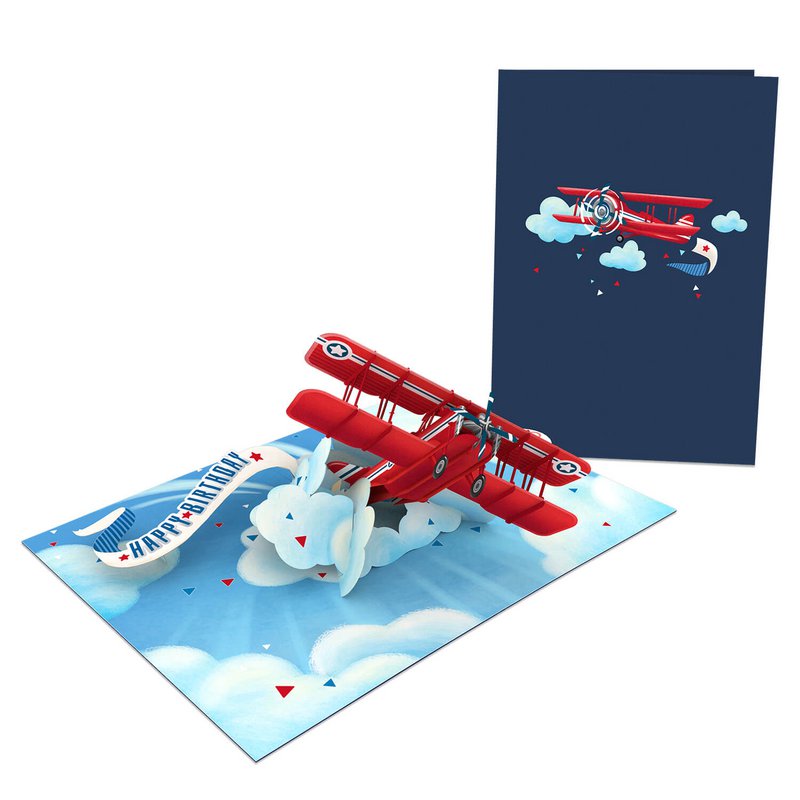 Carte pop-up joyeux anniversaire avion