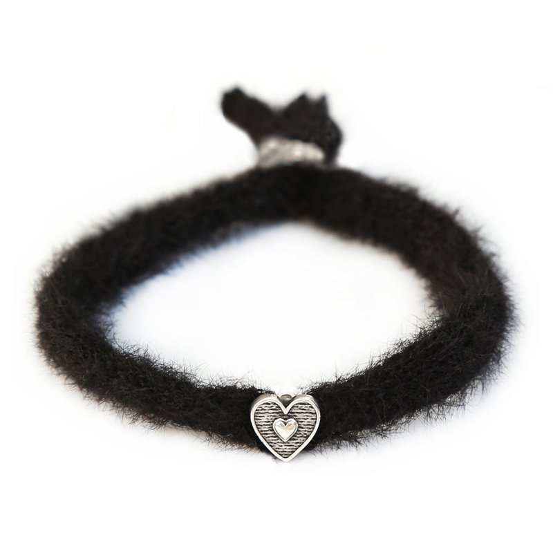 Bracelet moelleux noir argent