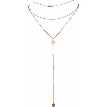 Ketting waterval drie rijen met beige-grijze kristallen roestvrijstalen roos