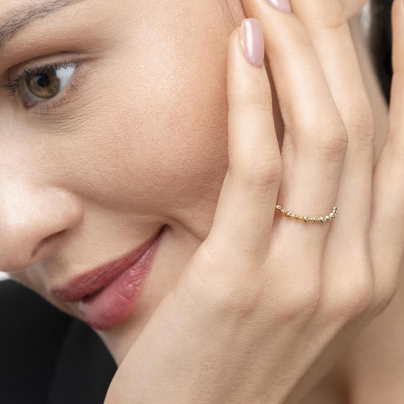 Ring ball, 18K yellow gold