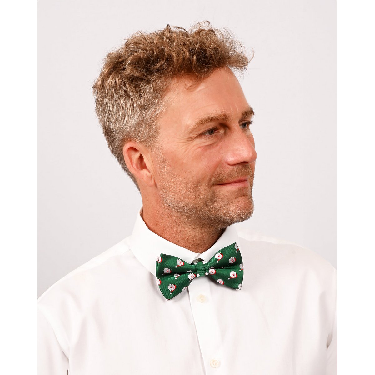 Bowtie - Green with Santa's face