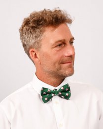 Bowtie - Green with Santa's face