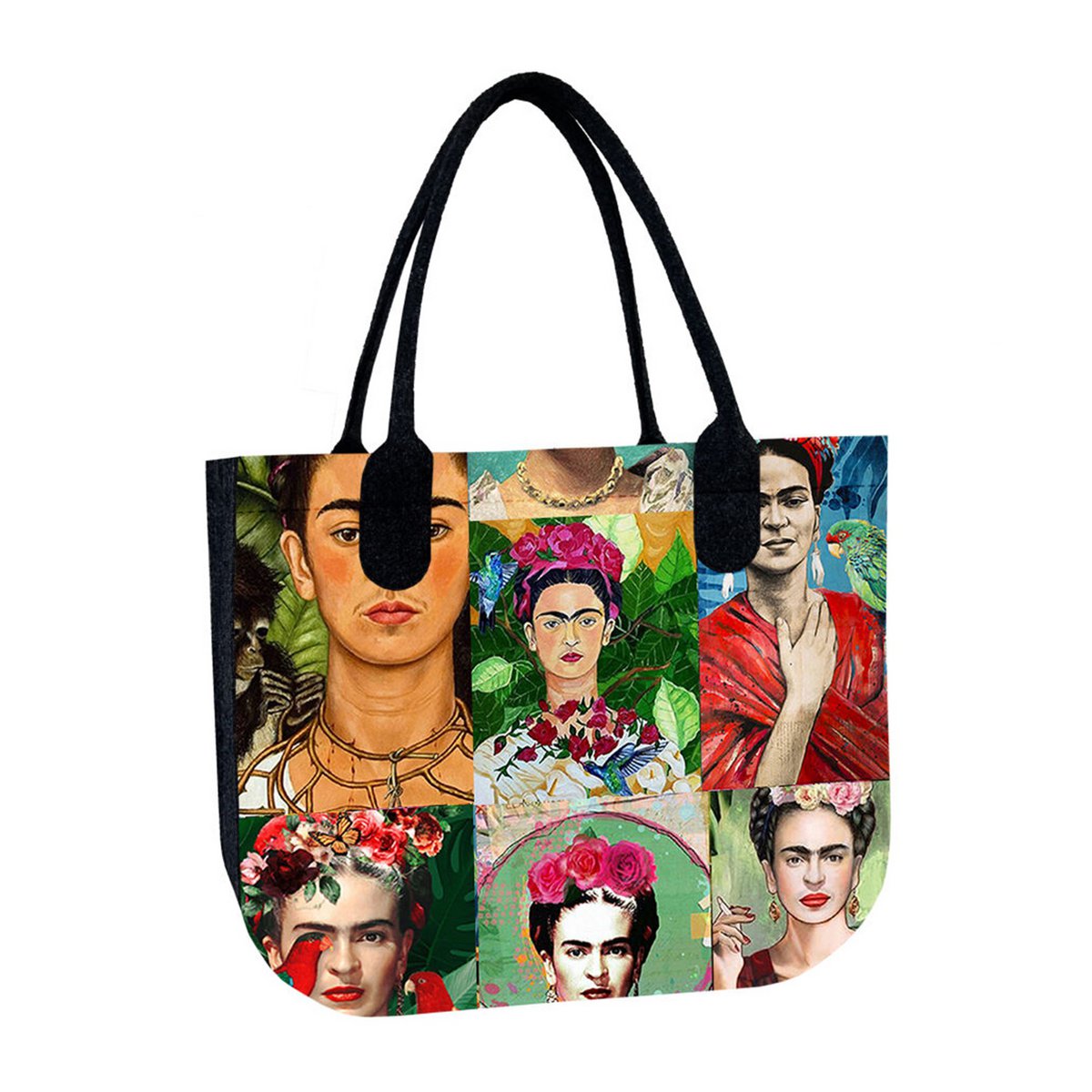 Moderne Frida Schoudertas In Vilt Lady XL Antraciet Lijn Bertoni