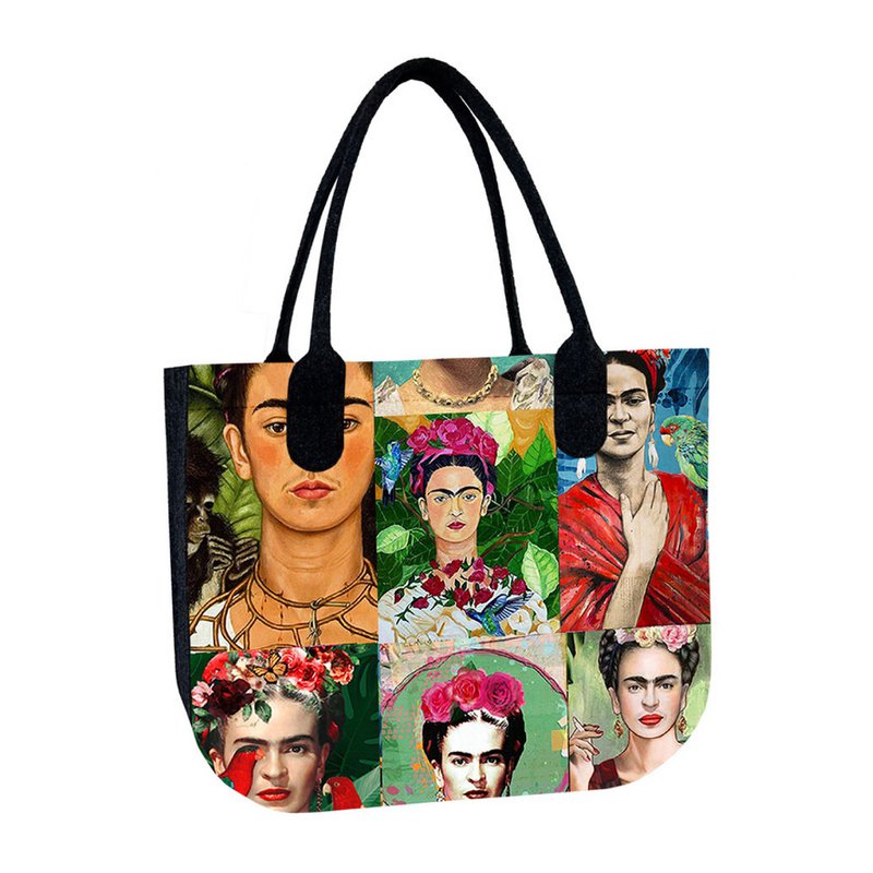 Moderne Frida Skuldertaske I Filt Lady XL Antracit Line Bertoni