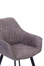 Set of 2 armchairs in taupe microfibre