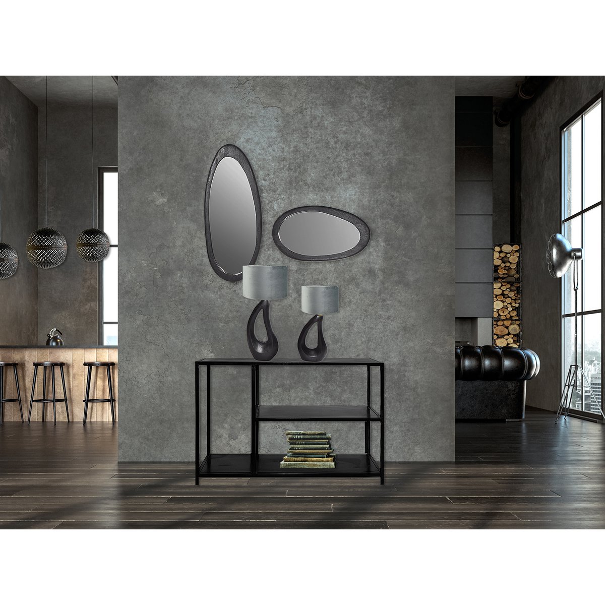 Tafellamp zwart 60 cm