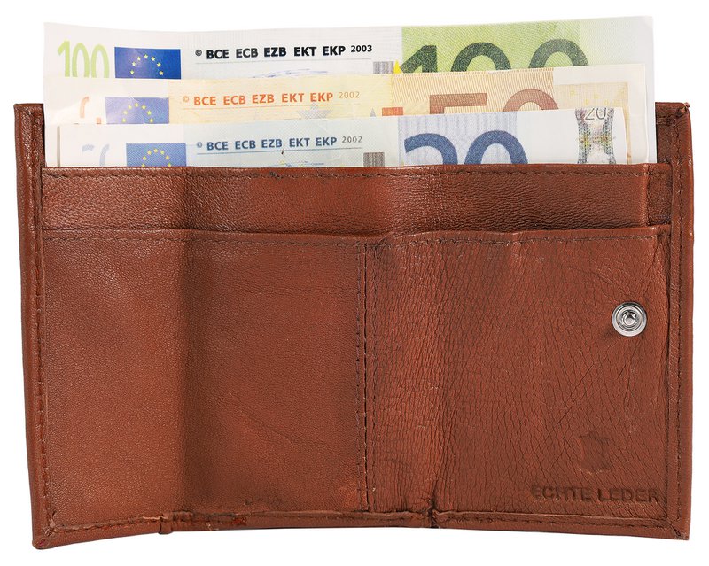 Excellanc mini portefeuille en cuir véritable en marron