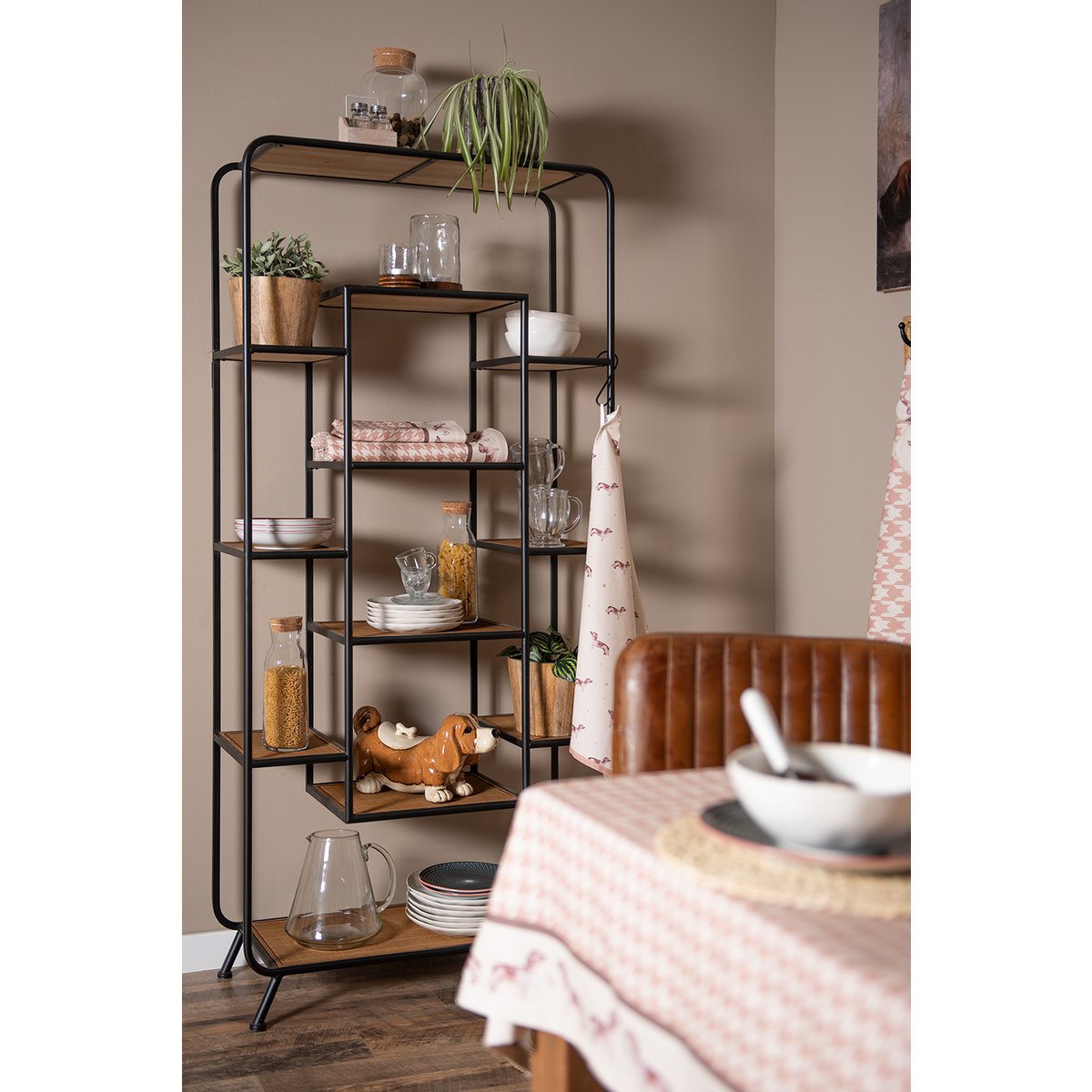 Theedoek 50x70 cm Beige Katoen Teckel Keukenhanddoek