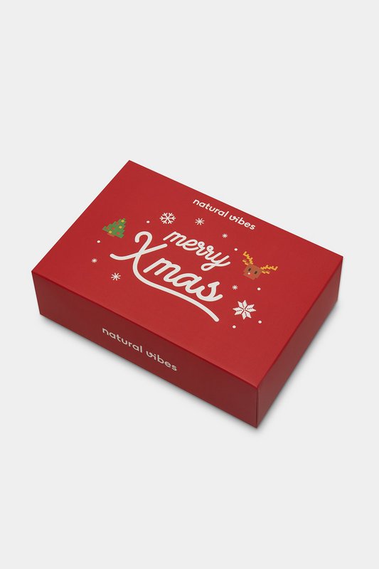 Organic socks gift set Xmas, 2-pack - 2 pairs of colorful socks with a Christmas pattern