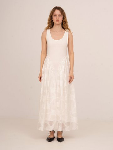 Printworks witte midi-jurk