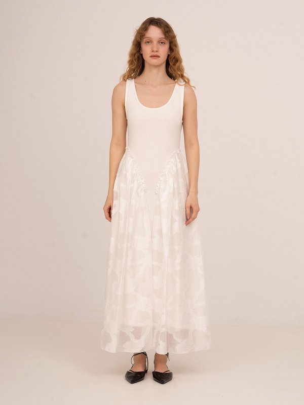 Printworks witte midi-jurk