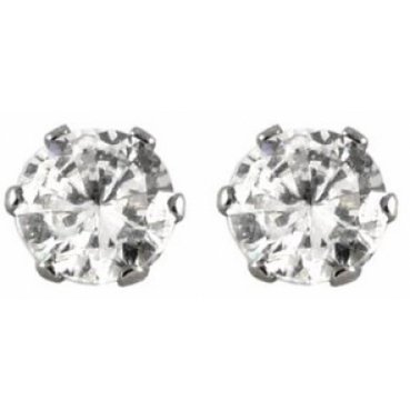 Oorstekers rond zirkonia 4mm