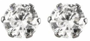 Oorstekers rond zirkonia 4mm