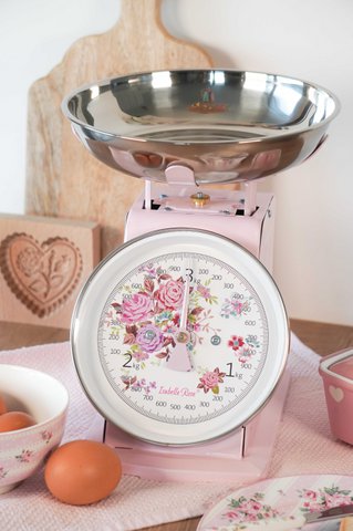 Retro kitchen scale Flora pink 3 kg Isabelle Rose