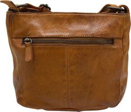 Skulderpose Ladies Cognac Real Leather - Stilfuld crossbody taske fra Arrigo