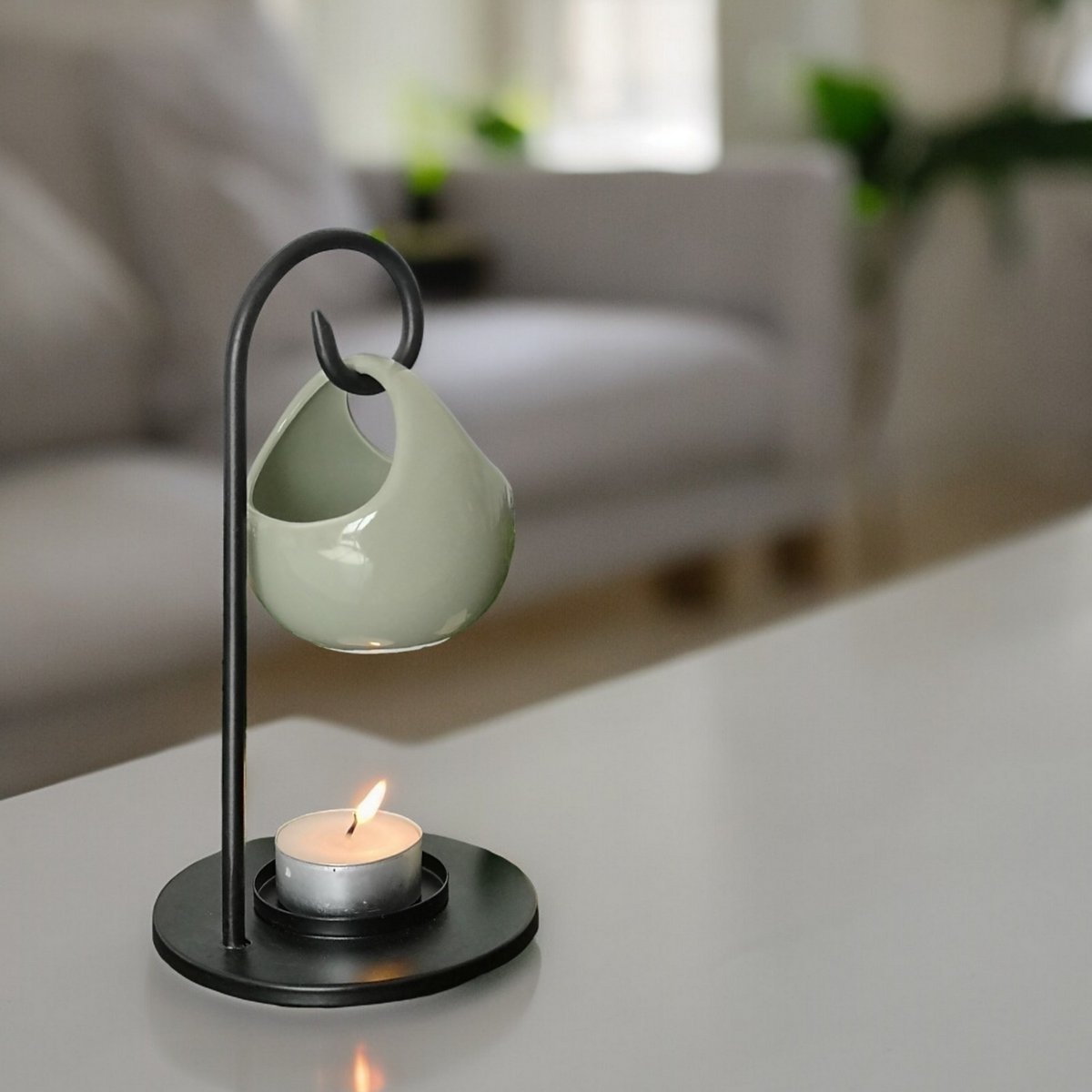 Perfume Burner Inspiration Series - Seis - in Ceramic and Metal - Tealight Holder, Scented Wax Burner - Aromatherapy Diffusion Accessory