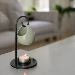 Perfume Burner Inspiration Series - Seis - in Ceramic and Metal - Tealight Holder, Scented Wax Burner - Aromatherapy Diffusion Accessory