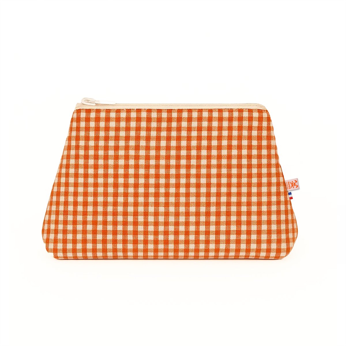 Kulturbeutel aus Bio-Baumwolle mit Gingham-Muster