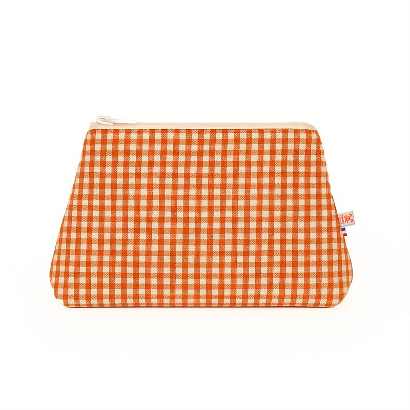 Kulturbeutel aus Bio-Baumwolle mit Gingham-Muster