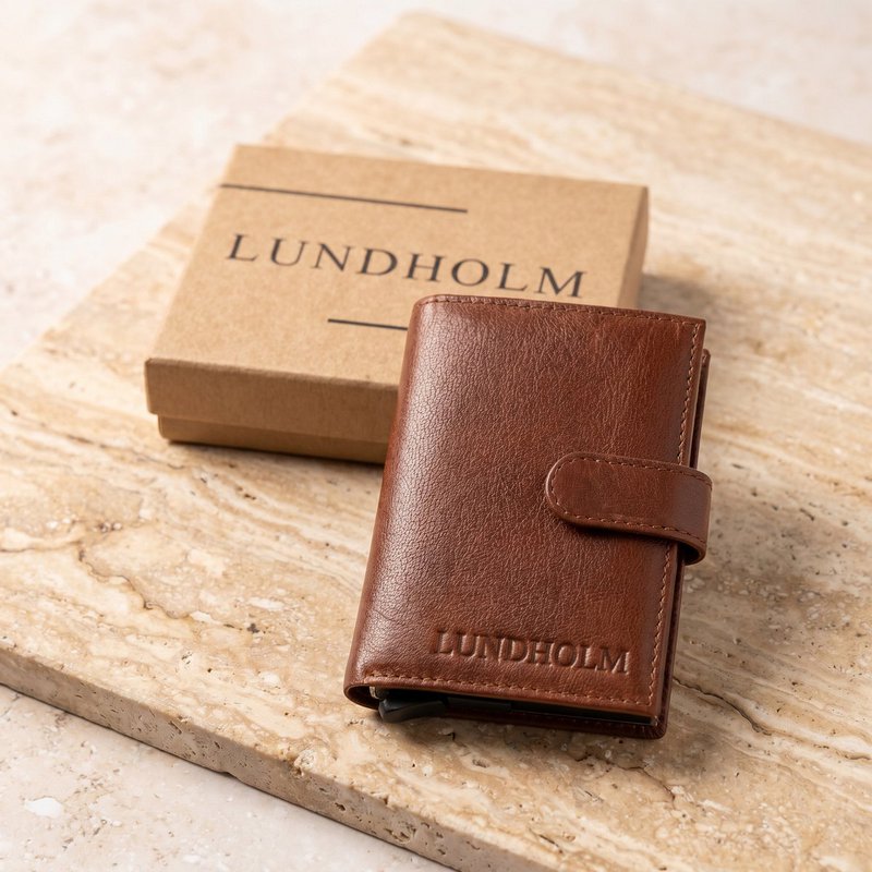 Lundholm Leren Pasjeshouder mannen Bruin | RFID anti-skim bescherming | Lundholm Örebro serie