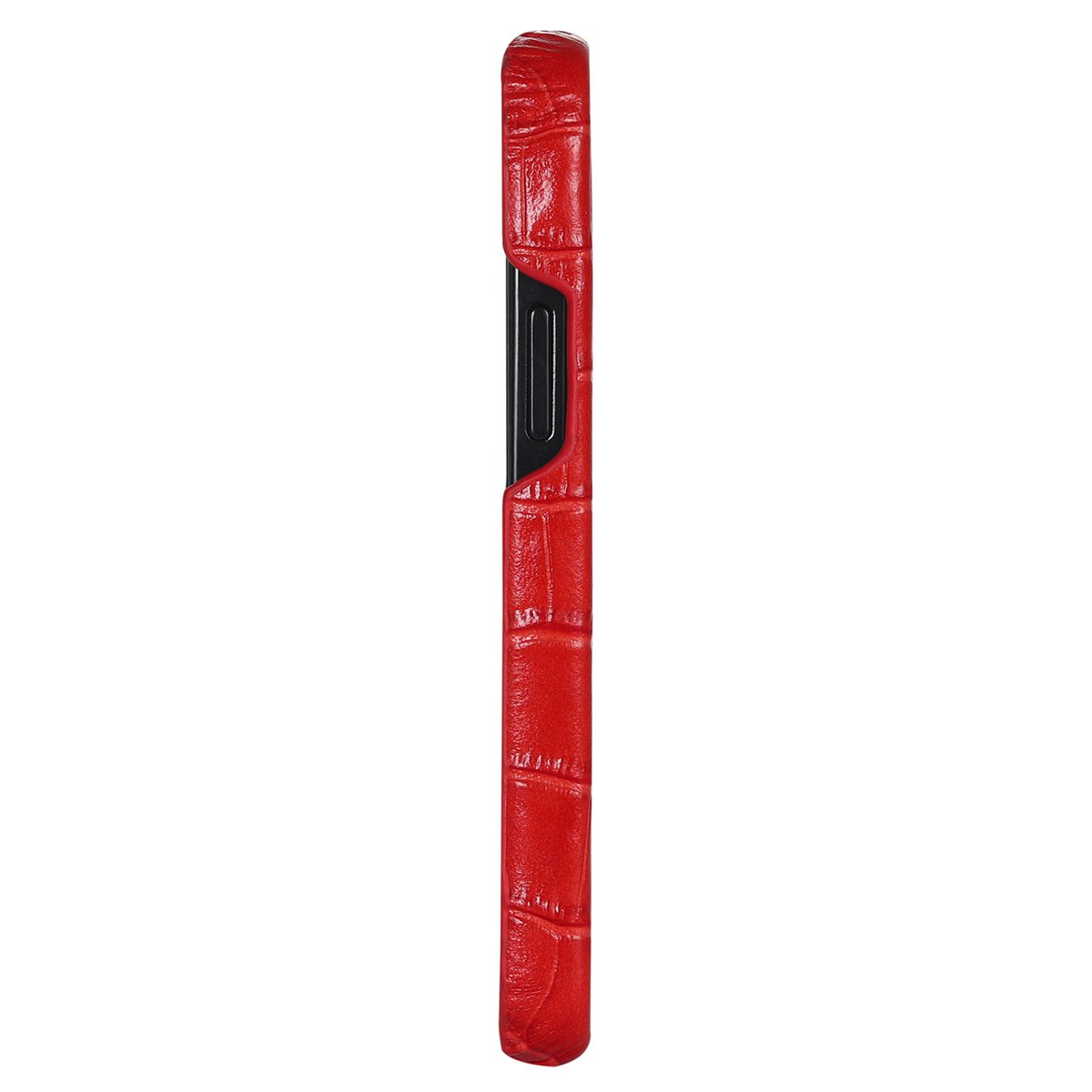 Leren Hoesje iPhone 12  Rood Leer Met Kroko Print – Apple iPhone 12  Hoesje Rood Leer Met Kroko Print