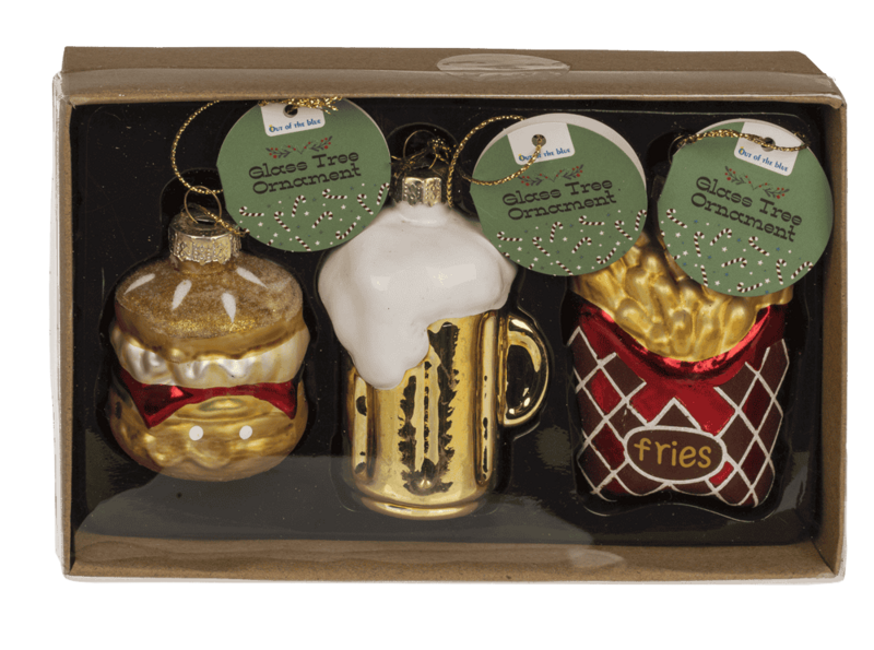 Baumschmuck aus Glas, Fast Food, 3er-Set, Burger