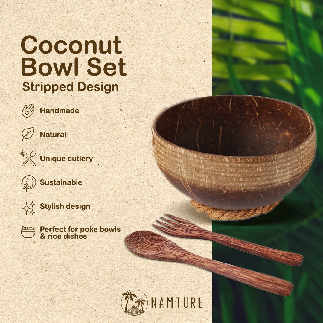 Coconut Bowl Set XL • Zero Waste • Striped