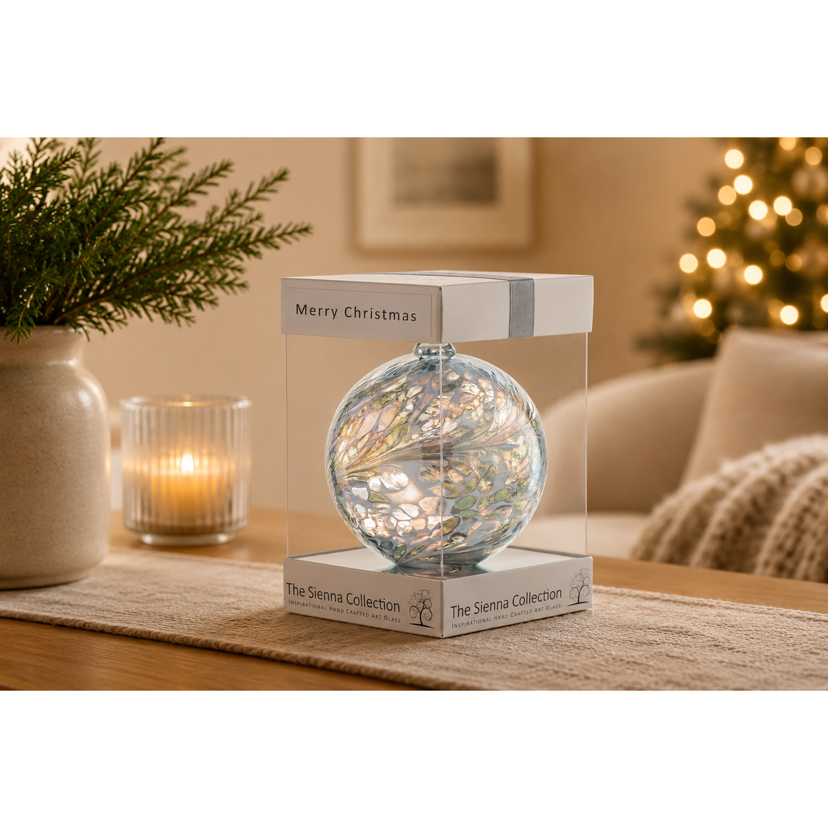Bola de la Amistad 10cm - Bola de Navidad - Plata Pastel