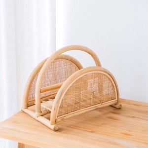Rattan Newspaper Rack β Magazine Holder β Boho Newspaper Basket β Handmade Rattan Newspaper Holder ALOR