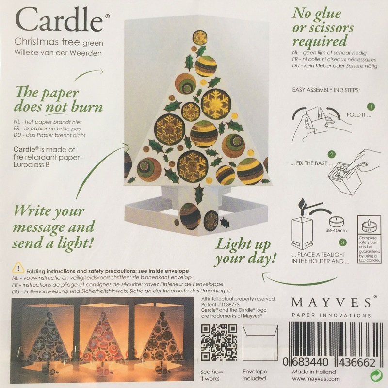 CARDLE Christmas Tree Green (Árbol de Navidad) - Portavelas Tarjetas de felicitación