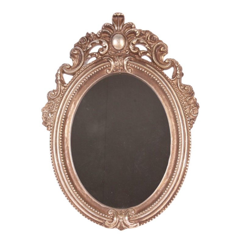Mirror 15x20 cm – Gold – Resin – Oval