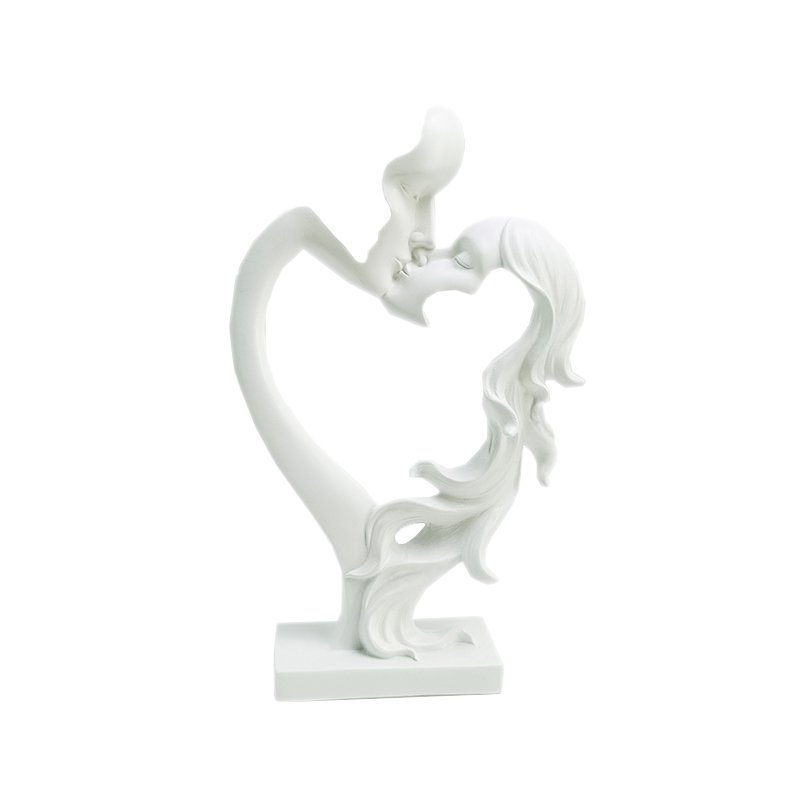Polyresin minnaar hart wit