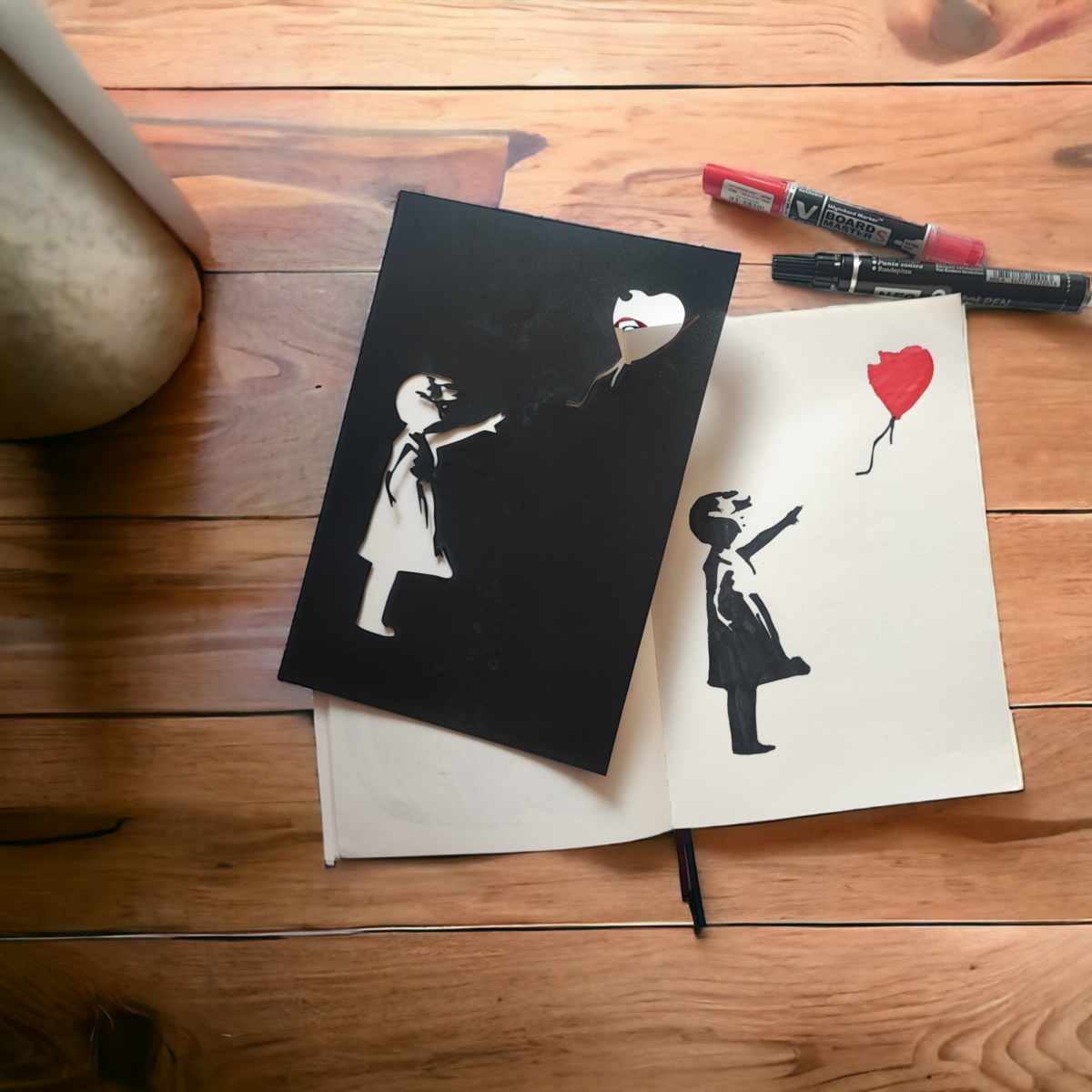 Pochoir Graffiti de Banksy - Fille avec ballon rouge