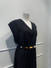 Lang Jumpsuit-kjole med perlebælte - VISCOSE - 8800