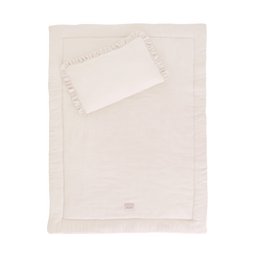 Muslin bedding set with filling ruffles Natural