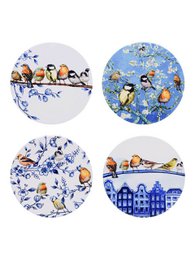 Coaster forest birds set of 4