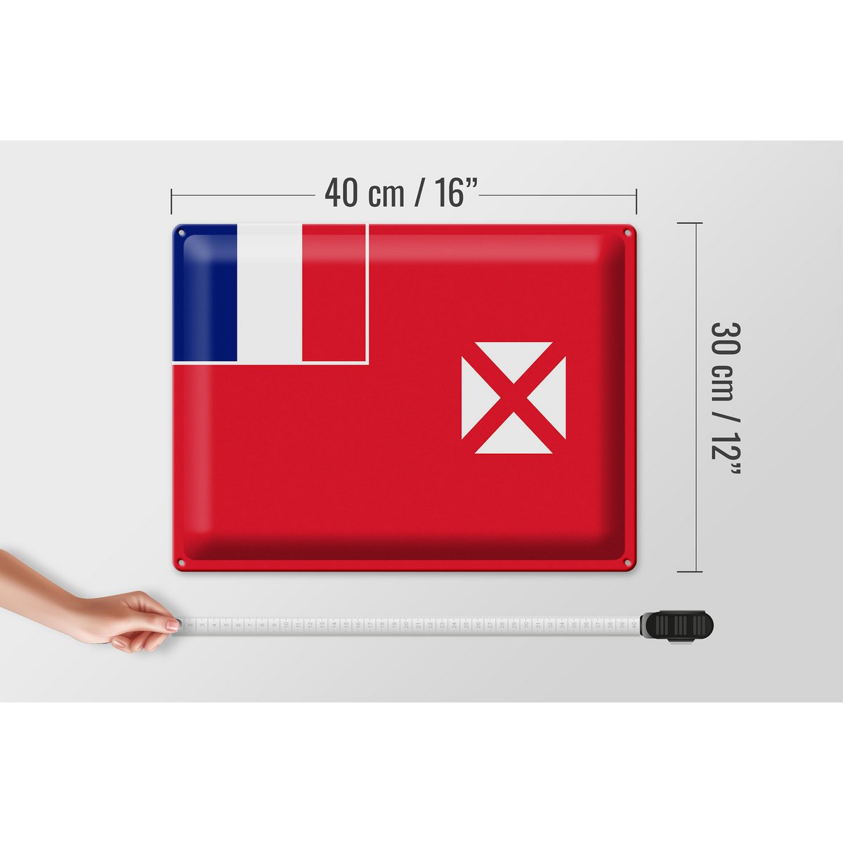Tin sign flag Wallis and Futuna 40x30cm Flag of Wallis