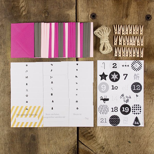Adventskalender pink/grafit