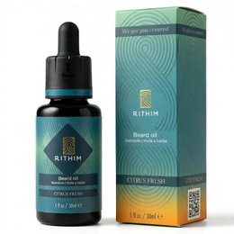 Citrus Fresh Beard Oil, 30ml, for beard care. Contains natural ingredients to nourish and condition facial hair.