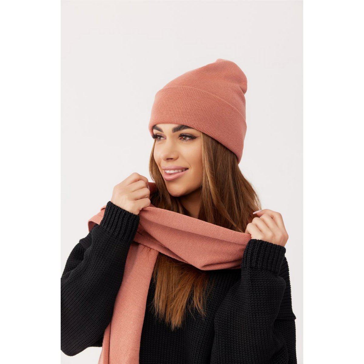 Szal PENELOPE – 100% wełny merino – migdał