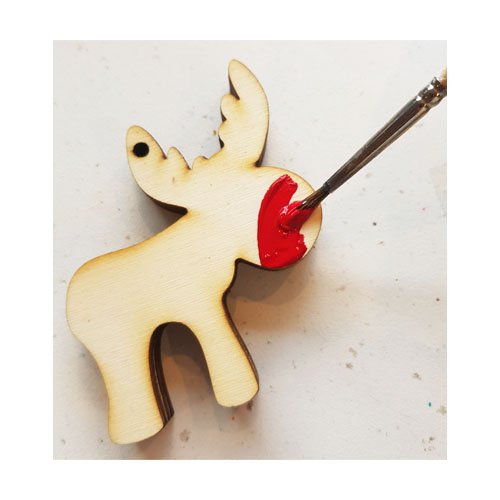 Handmade reindeer made of wood